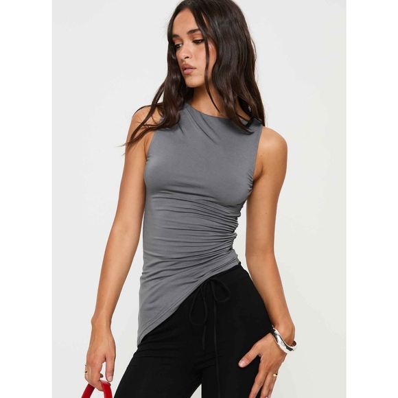 Princess Polly Kinger Top - Slate - Picture 1 of 6